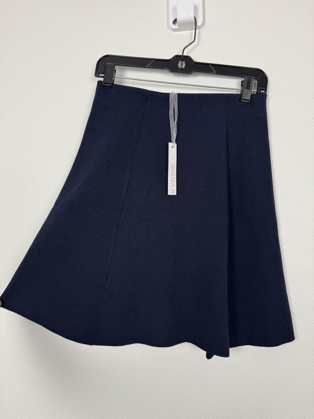 Biana Livia Skirt Womens Small Dark Navy Blue A Line Knit Stretch Pull On